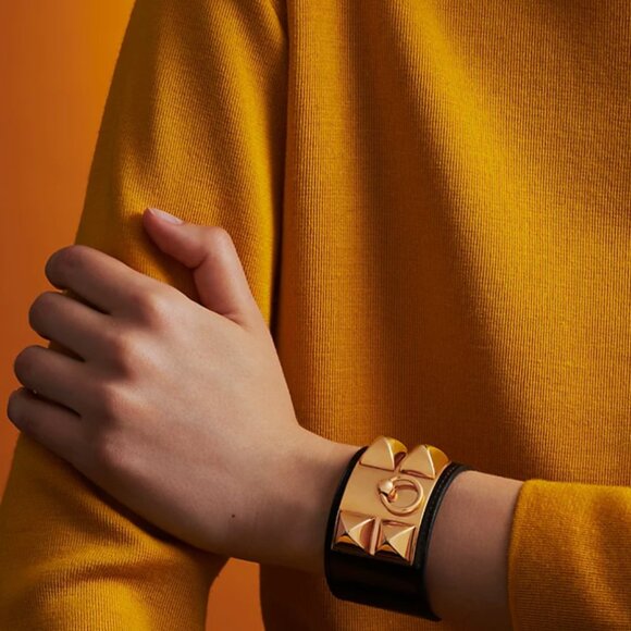 AUTHENTIC HERMES Collier de Chien bracelet BLACK - Picture 2 of 10